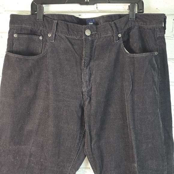 VINTAGE GAP JEAN CO CORDUROY PANTS BLACK MENS CLASSIC 38 X 32 EUC - Picture 2 of 6